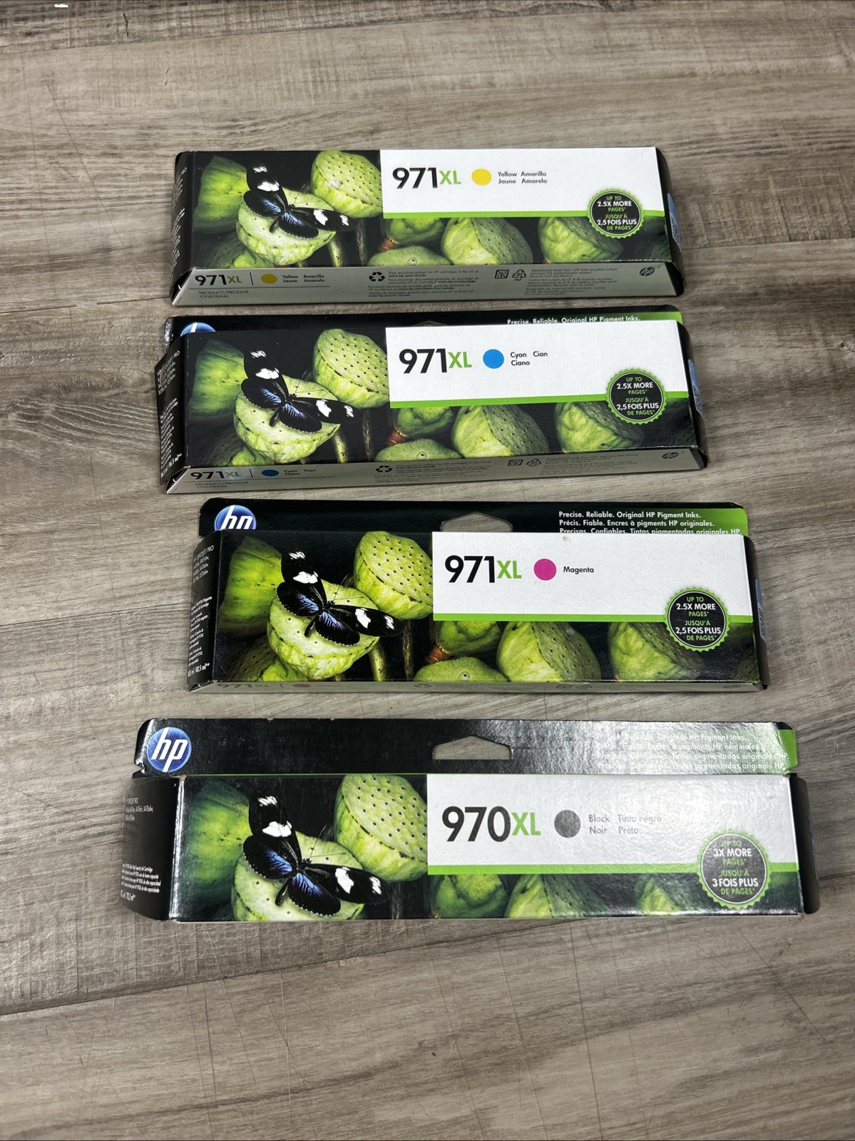 HP 970XL 971XL Ink Combo - Black, Cyan, Yellow, Magenta - CN625AM CN626AM CN627AM CN628AM - Exp 22-image