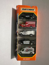 2022 Matchbox MBX Service 5-Pack Vehicles - Police - Fire - News