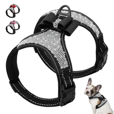 US Cute Bling Rhinestones Dog Harness Nylon Reflective Pet Puppy Cat Strap Vest