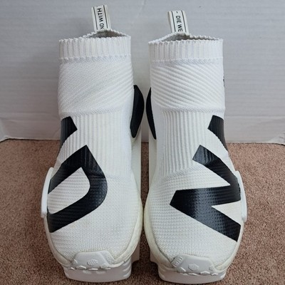 Adidas NMD_CS1 Men's 9.5 PK City Sock White Black Bold Branding Primeknit EG7538