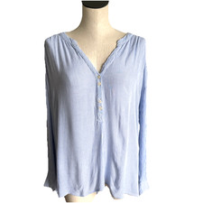NINE WEST JEANS Georgia Tunic Shirt Womens XXL Blue Stripe V-Neck Coastal Beach