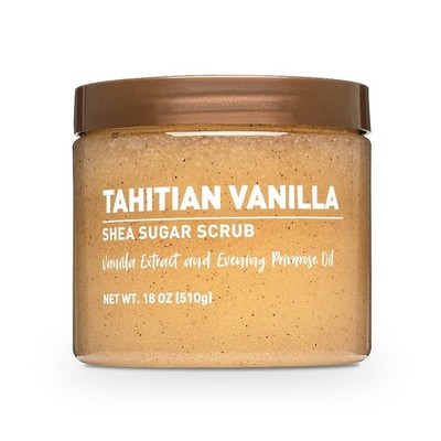 Tahitian Vanilla Shea Sugar Scrub Exfoliating Body Scrub Moisturizing 18 oz