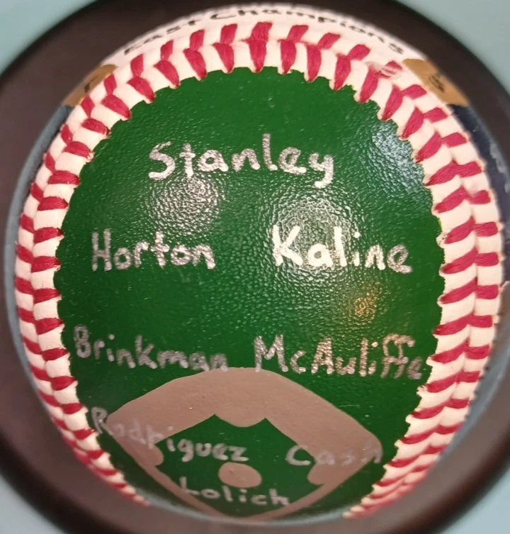 HAND PAINTED BASEBALL 1972 DETROIT TIGERS AL EAST CHAMPIONS AL KALINE LOLICH - Image 4 of 4