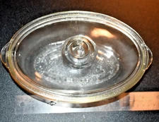 Glassbake oval dish with lid