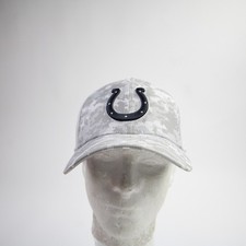 Indianapolis Colts New Era 39thirty Fitted Hat Unisex Light Gray Used SM