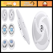 6.5" Waterproof Marine Speakers Pair - 320W, Shallow Mount, UV Resistant, Outdoo
