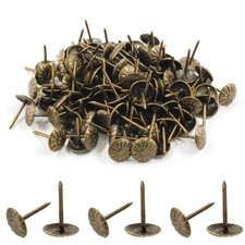 Bivethoi 120 Pcs Brass Upholstery Tacks, 7/16" Dia Antique Metal Thumb Tacks ...