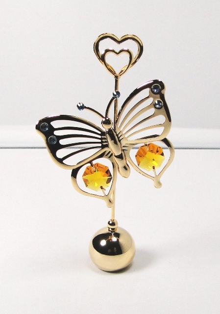 Porte photo papillon Crystocraft haut de gamme orné de cristaux authentiques