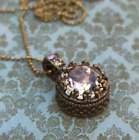 Peach Swarovski Crystal Prong Deco Gift Michal Negrin Necklace With Large Round