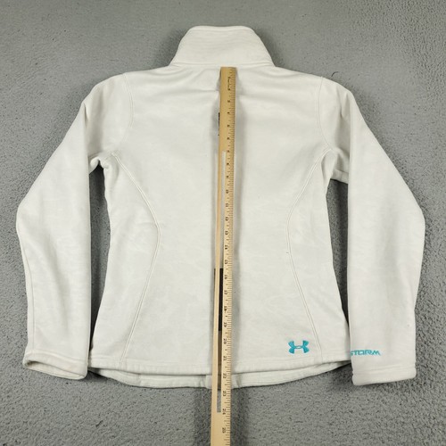 Under Armour Jacket Womens Size XS White Full Zip Up Track Sweater - Picture 8 of 12