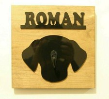 Personalized Wooden Puppy Dog Leash Hangers Custom Holder Pet Hook Name Sign