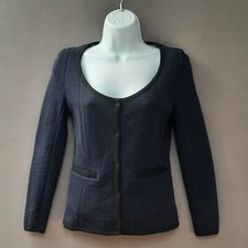 Petit Bateau X Carven Navy Quilted Cotton Jacket - Xsmall P2p 15.5" Snap Front