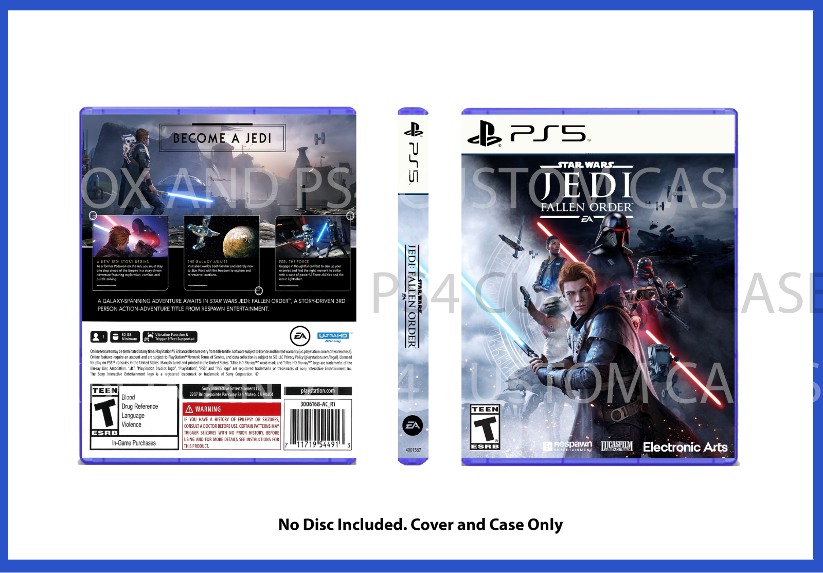 CUSTOM REPLACEMENT CASE NO DISC Assassin's Creed Valhalla PS5 SEE