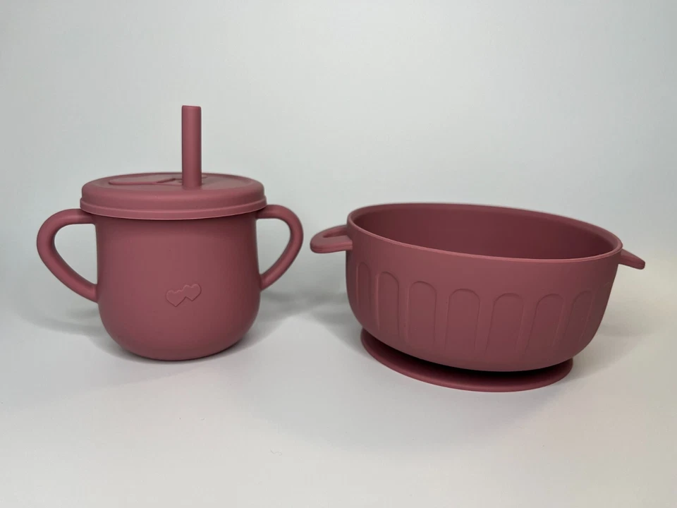 Baby Geschirrset mit Saugnapf Silikon BPA-Frei 6 Tlg. Essen Set Junge & Mädchen - Bild 4 von 4