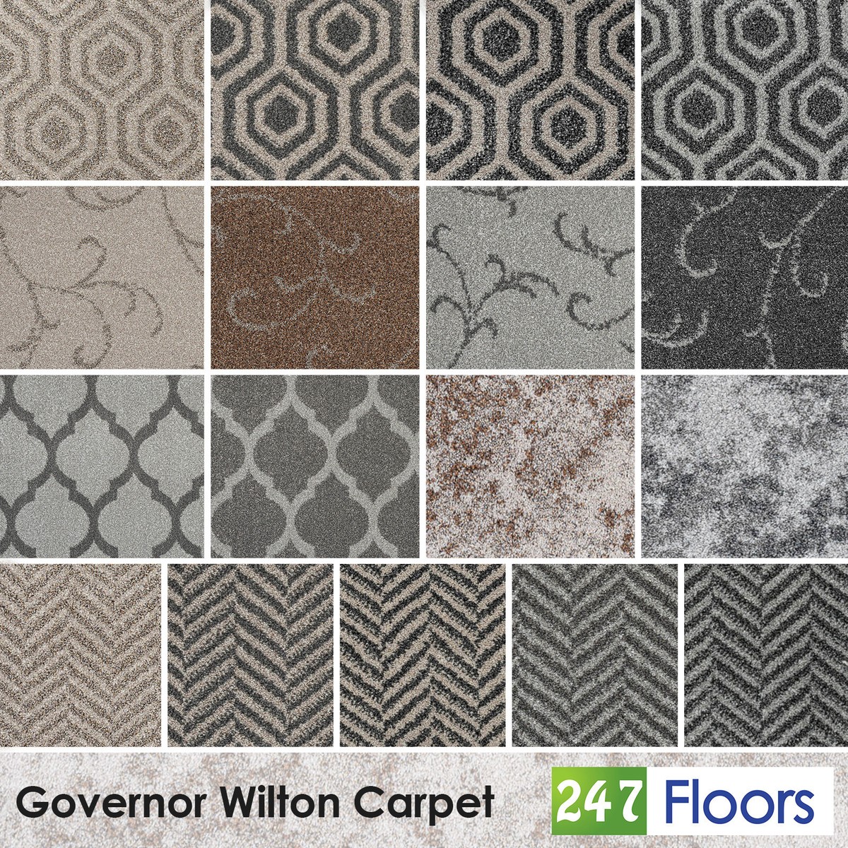 Governor Wilton Carpet 11mm Thick Woven Backed Soft Patterned