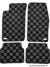 P2M FRONT & REAR Checkered Carpet Floor Mats for Toyota Supra A70 1986-1992 New