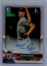 2018 Bowman Draft #CDA-MD Mason Denaburg Chrome Draft Pick Auto Refractor #/499