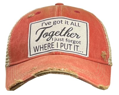 I've Got It All Together I Just Forgot Where I Put It Distressed Trucker Hat Red