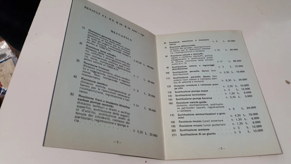 Folleto Y Precios Mantenimiento Renault 4 R4 R8 R10 R16 Coches de Época - Imagen 3 de 4