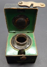 Vintage Early Travelling Ink Well - 1 1/2 Inches Square