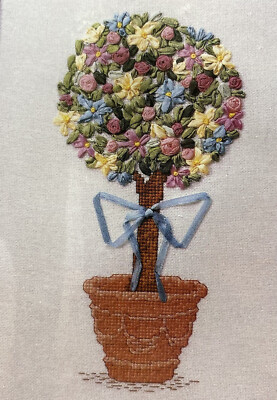 Floral Topiary Kit Craft True Colors Ribbon Embroidery Floral SRK0008 Sealed