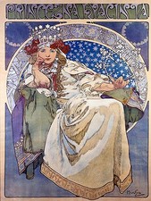Poster princess girl A. Mucha Tile Mural Bathroom Backsplash Art Marble Ceramic