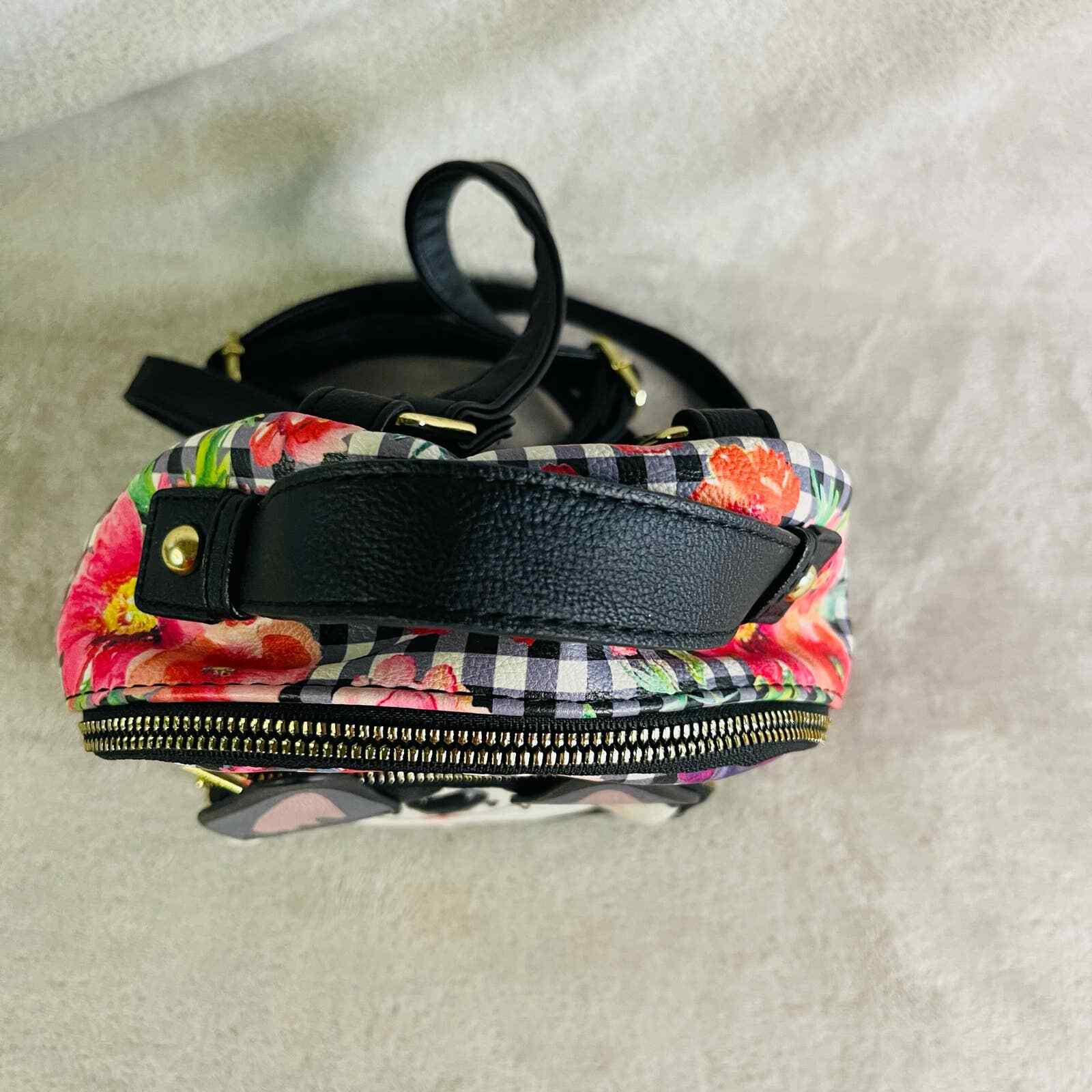 Betsey Johnson Backpack Black Floral Husky Kitsch Dog… Gem