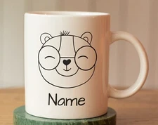 Personalized Bear Mug With Name Custom Name Mug Bear Children's Cup Gift For