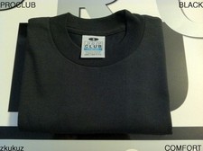 1 NEW PROCLUB COMFORT PLAIN T-SHIRT BLANK BLACK TEE PRO CLUB S-3XL 1PC