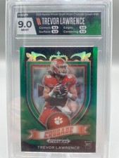 2021 Panini Prizm Draft Picks Trevor Lawrence Crusade Green Prizm HGA 9 Mint