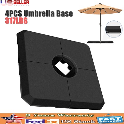 4Pcs Umbrella Base Square Cantilever Offset Umbrella Base Filled Water&Sand HDPE