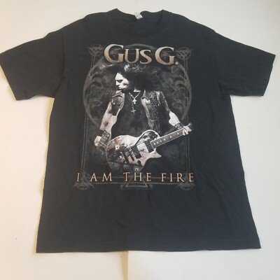 Gus G I am Fire Album Shirt Heavy Metal Band Konstantinos Karamitroudis L