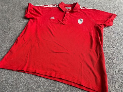 Adidas TEAM GB 2012 Red POLO SHIRT Olympic GREAT BRITAIN Extra Large XL Used - Picture 2 of 12