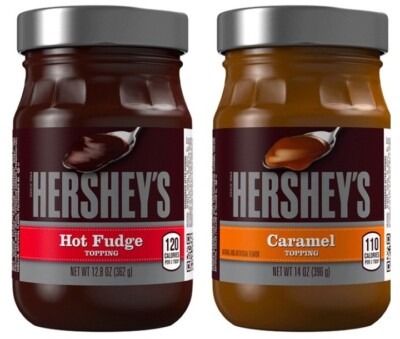 Hershey's Caramel & Hot Fudge Ice Cream Sundae Topping Dessert (2 Jars)