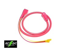 BATTERY TOP POST CABLE, 1/0 Awg HD welding Cable, Top Post 3 FT RED W/ AUX LEAD