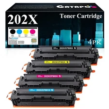 GATAPO® 4-Pack HP 202X CF500X Toner(Black Cyan Yellow Magenta) for MFP M254 M281