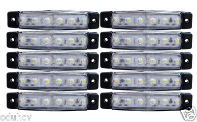 30 Luci Laterali LED Rotonde Per Auto, Camper, Caravan - 1,9 Cm, 10 Gialle + 10 Rosse + 10 Bianche, 12-24V IP68