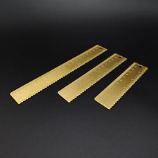 Solid Brass Wavy Ruler Pocket Vernier Caliper Vintage EDC Measuring Tool
