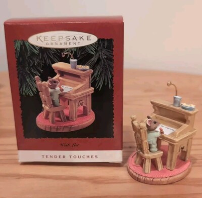 Hallmark 1995 Keepsake Tender Touches Wish List - Mouse Desk/Cookies Ornament