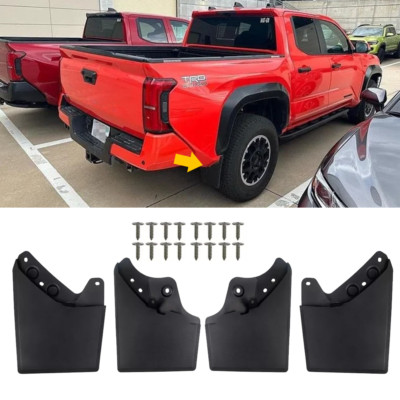 4Pcs Front & Rear Splash Guards Mud Flaps Mudguard Fender For 2024 Toyota Tacoma