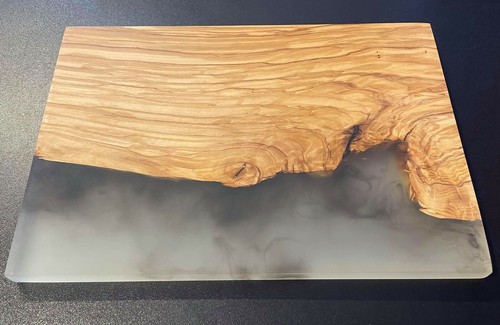 1 x Tablas de servir rectangulares de madera de oliva y resina ecológicas embutidos Higoshi - Imagen 11 de 19