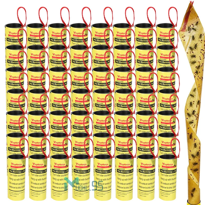 LOT Fly Insect Trap, Fruit Fly Trap Indoor/Outdoor Hanging Strips Paper  Ribbon