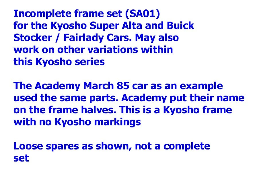 Juego de chasis Kyosho SA01 Super Alta Buick Stocker Academy 85 de marzo incompleto #1 Foto 2 de 3