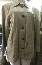 Villarramiel Piel Spain Vintage Ovine (sheep) Leather Jacket Large L Beige Vtg