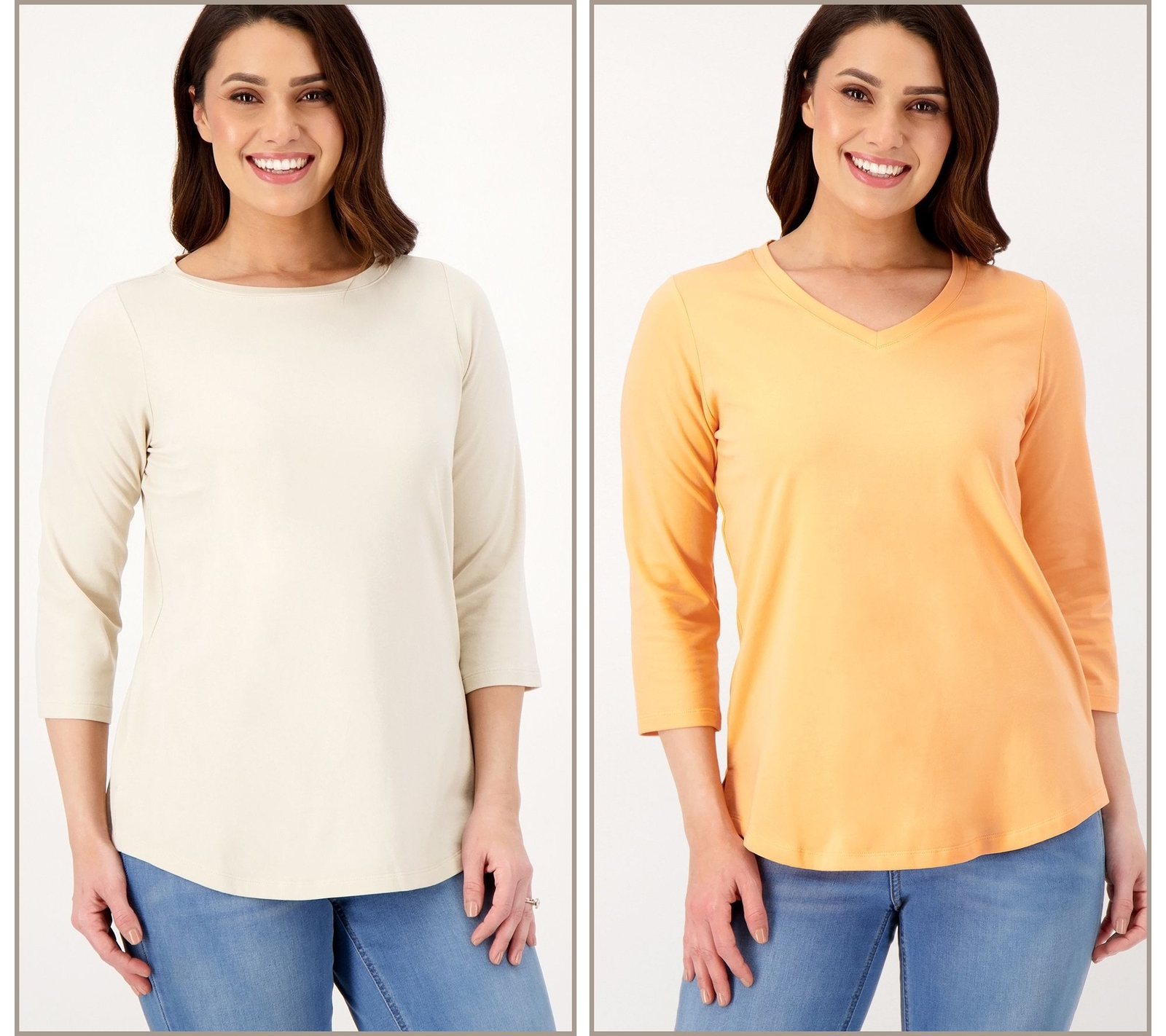 Belle by Kim Gravel Women's Top Sz M Primabelle Knit Sleeve Tops Orange A299902