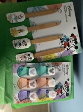 Disney πΈ Mickey Easter 4 Mini Spatulas Baking Kitchen Silicone & 6 Clips Spring