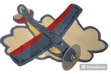Pottery Barn Kids Airplane Shaped Rug - 100% Wool - Baby Nursery Aviation Theme