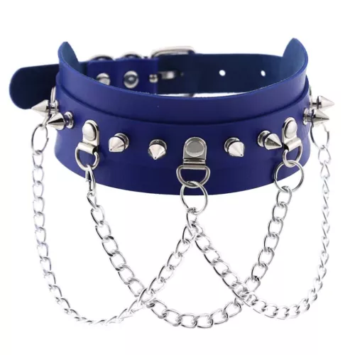 Punk Gothic Spike Rivit Choker Halsband PU Leder BDSM Halskette 16 Farben - Bild 15 von 36