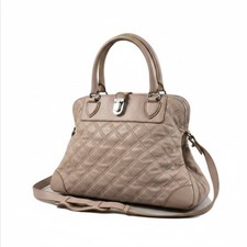 MARC JACOBS Whitney Quilted Leather Satchel Bag Blush Old Money Made In Italy