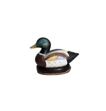 Vintage Mallard Duck Shoe Brush Buffer Polisher Ceramic Figurine Statue Decor